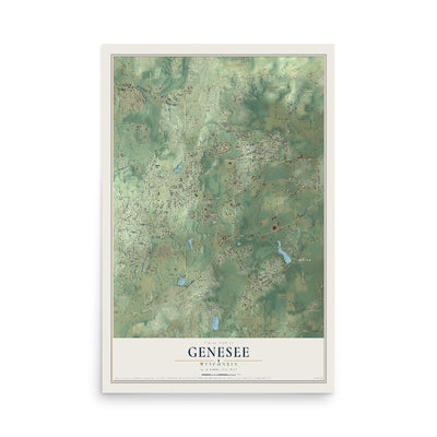 Map of Genesee, Wisconsin, 12 x 18 inch unframed archival matte print
