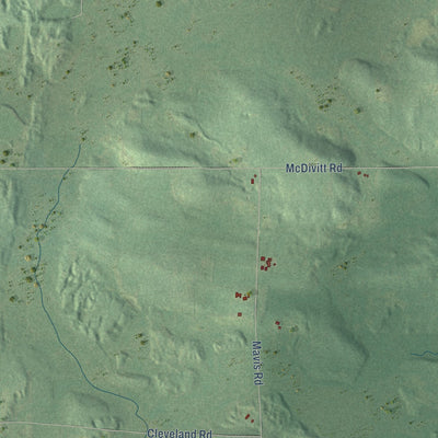 Second close-up of the map of Germania, Wisconsin print showing more streets and buildings
