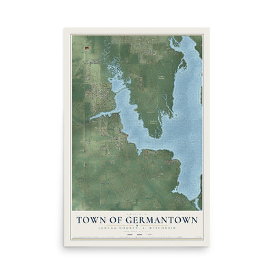 Map of the Town of Germantown, Juneau County, Wisconsin, 12 x 18 inch unframed archival matte print