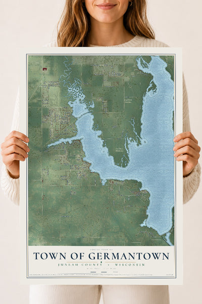 Map of the Town of Germantown, Juneau County, Wisconsin, 18 x 24 inch unframed archival matte print
