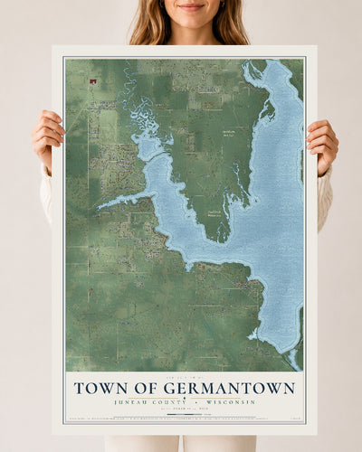 Map of the Town of Germantown, Juneau County, Wisconsin, 24 x 36 inch unframed archival matte print
