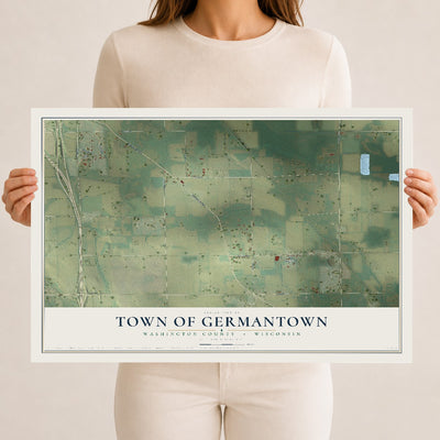 Map of the Town of Germantown, Washington County, Wisconsin, 12 x 18 inch unframed archival matte print
