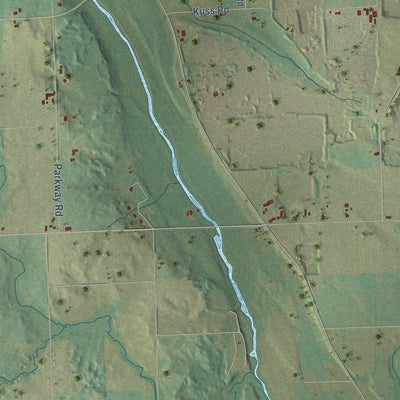 Close-up of the map of Gibson, Wisconsin print showing street and building detail