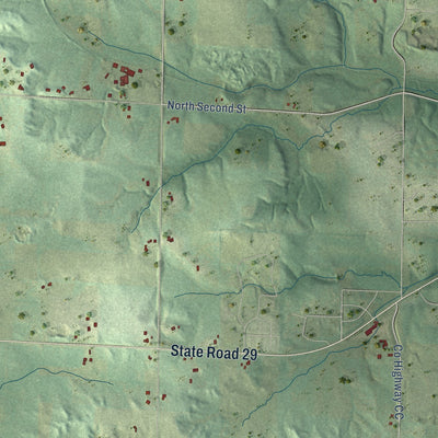 Close-up of the map of Gilman, Pierce County, Wisconsin print showing street and building detail