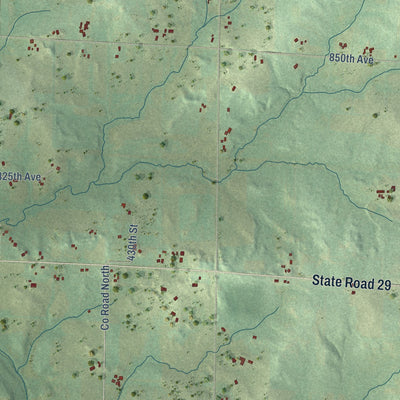 Second close-up of the map of Gilman, Pierce County, Wisconsin print showing more streets and buildings