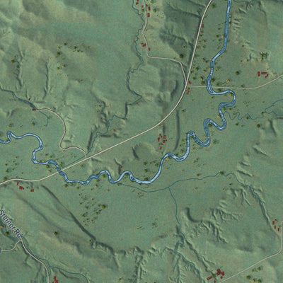 Second close-up of the map of Gilmanton, Wisconsin print showing more streets and buildings