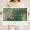 Map of Glenbeulah, Wisconsin, 12 x 18 inch unframed archival matte print