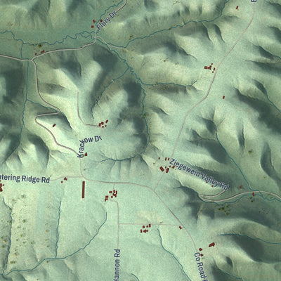 Second close-up of the map of Glencoe, Wisconsin print showing more streets and buildings