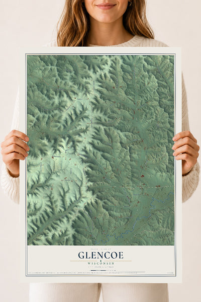 Map of Glencoe, Wisconsin, 18 x 24 inch unframed archival matte print