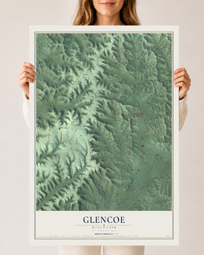 Map of Glencoe, Wisconsin, 24 x 36 inch unframed archival matte print