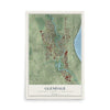 Map of Glendale, Milwaukee County, Wisconsin, 12 x 18 inch unframed archival matte print