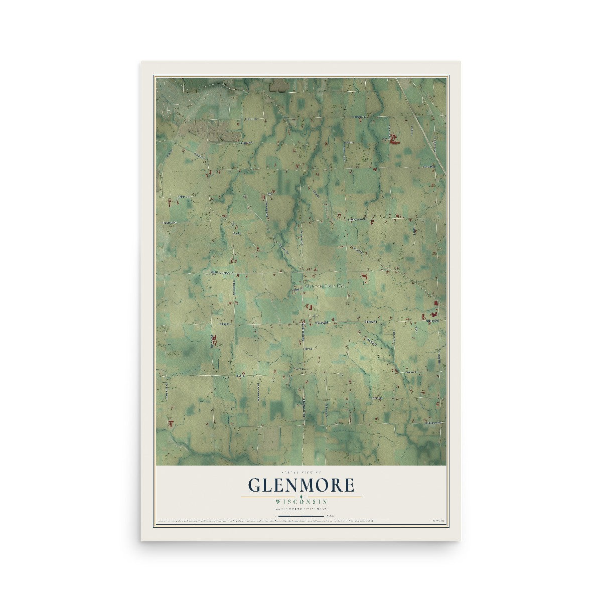 Map of Glenmore, Wisconsin, 12 x 18 inch unframed archival matte print
