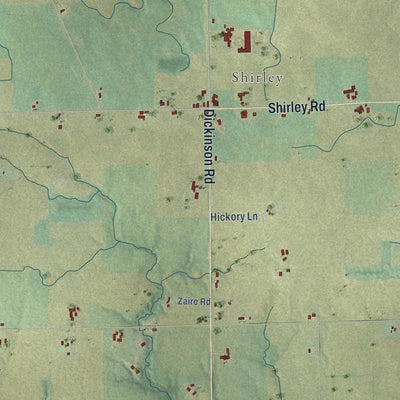 Second close-up of the map of Glenmore, Wisconsin print showing more streets and buildings