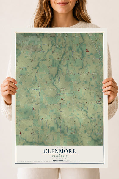 Map of Glenmore, Wisconsin, 18 x 24 inch unframed archival matte print
