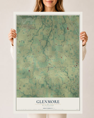 Map of Glenmore, Wisconsin, 24 x 36 inch unframed archival matte print