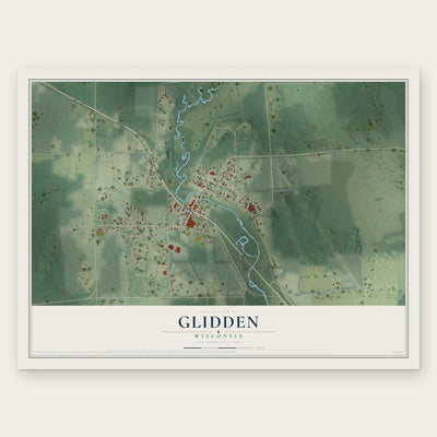 Glidden, Wisconsin map print, the full design