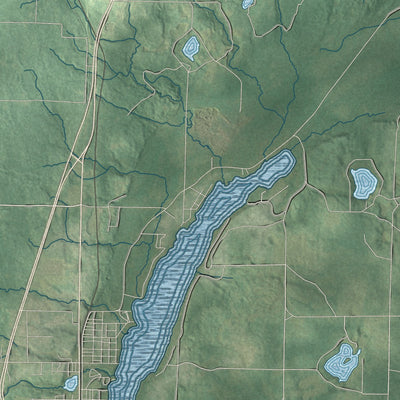 Second close-up of the map of Gordon, Douglas County, Wisconsin print showing more streets and buildings