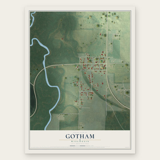 Gotham, Wisconsin map print, the full design