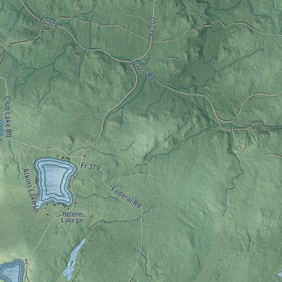 Second close-up of the map of Grand View, Wisconsin print showing more streets and buildings