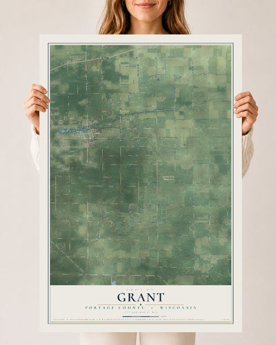 Map of Grant, Portage County, Wisconsin, 24 x 36 inch unframed archival matte print