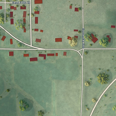 Second close-up of the map of Granton, Wisconsin print showing more streets and buildings