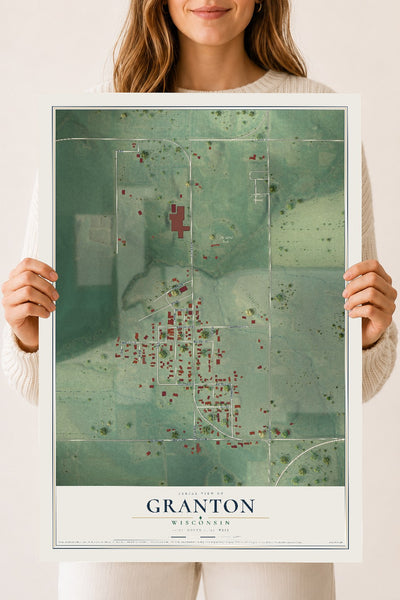 Map of Granton, Wisconsin, 18 x 24 inch unframed archival matte print