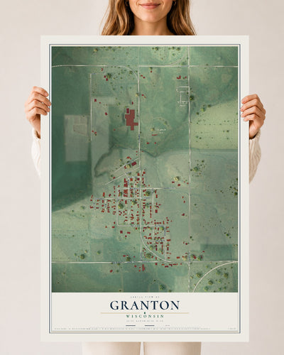 Map of Granton, Wisconsin, 24 x 36 inch unframed archival matte print