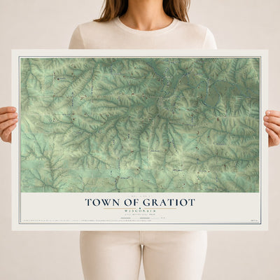 Map of the Town of Gratiot, Wisconsin, 18 x 24 inch unframed archival matte print