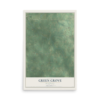 Map of Green Grove, Wisconsin, 12 x 18 inch unframed archival matte print