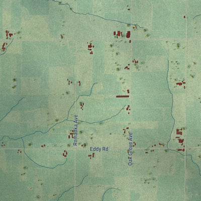 Close-up of the map of Green Grove, Wisconsin print showing street and building detail