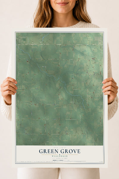 Map of Green Grove, Wisconsin, 18 x 24 inch unframed archival matte print