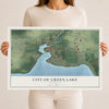 Map of Green Lake, Wisconsin, 12 x 18 inch unframed archival matte print