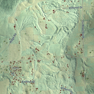 Close-up of the map of Greenbush, Wisconsin print showing street and building detail