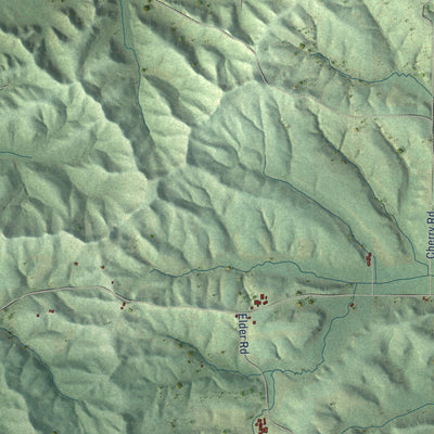 Second close-up of the map of Greenfield, Monroe County, Wisconsin print showing more streets and buildings