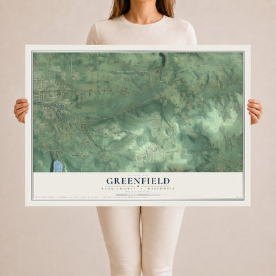 Map of Greenfield, Sauk County, Wisconsin, 24 x 36 inch unframed archival matte print