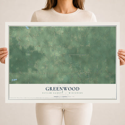 Map of Greenwood, Taylor County, Wisconsin, 18 x 24 inch unframed archival matte print