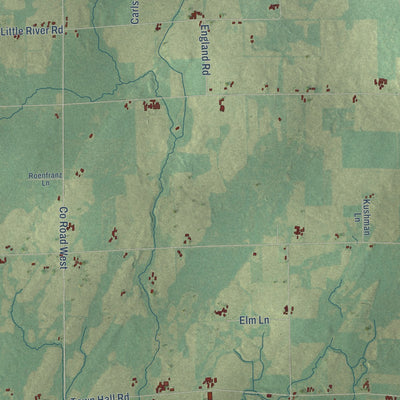 Close-up of the map of Grover, Marinette County, Wisconsin print showing street and building detail