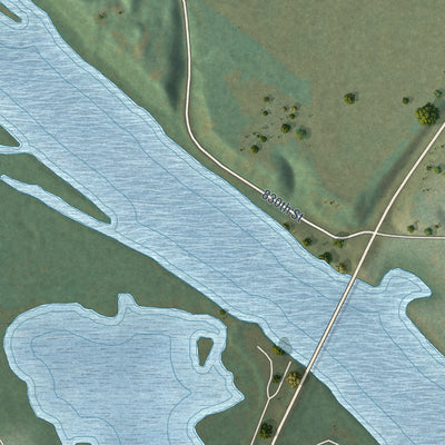 Close-up of the map of Hager City, Wisconsin print showing street and building detail