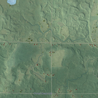 Second close-up of the map of Hammel, Wisconsin print showing more streets and buildings