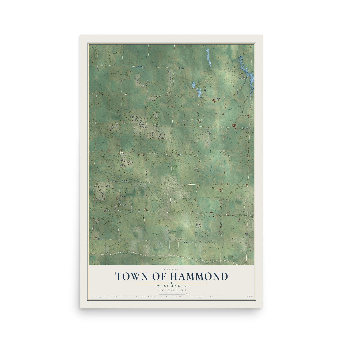 Map of the Town of Hammond, Wisconsin, 12 x 18 inch unframed archival matte print