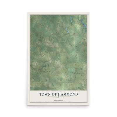 Map of the Town of Hammond, Wisconsin, 12 x 18 inch unframed archival matte print