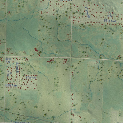 Close-up of the map of the Town of Hammond, Wisconsin print showing street and building detail