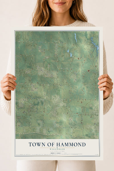 Map of the Town of Hammond, Wisconsin, 18 x 24 inch unframed archival matte print