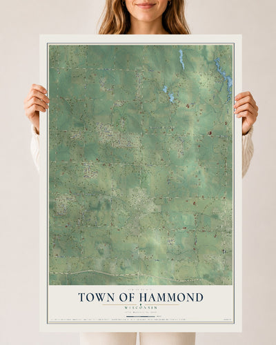 Map of the Town of Hammond, Wisconsin, 24 x 36 inch unframed archival matte print