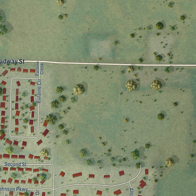 Second close-up of the map of Hammond, Wisconsin print showing more streets and buildings