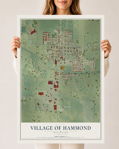 Map of Hammond, Wisconsin, 24 x 36 inch unframed archival matte print
