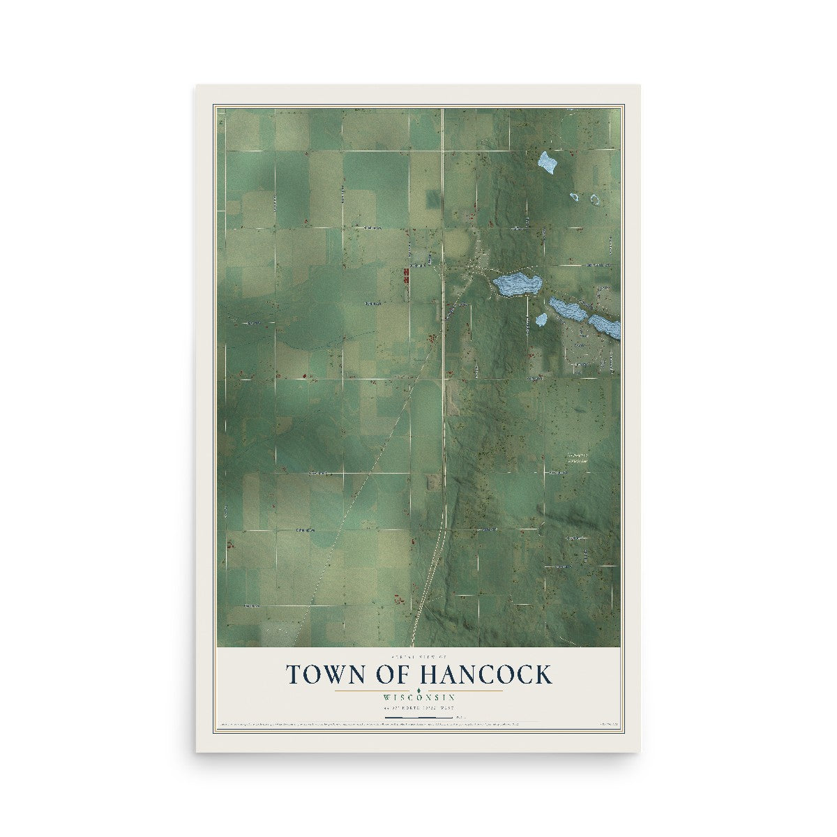 Map of the Town of Hancock, Wisconsin, 12 x 18 inch unframed archival matte print