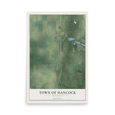 Map of the Town of Hancock, Wisconsin, 12 x 18 inch unframed archival matte print