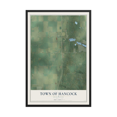 Map of the Town of Hancock, Wisconsin, 12 x 18 inch print in a black wood frame