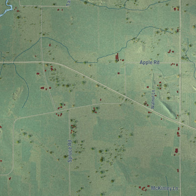 Second close-up of the map of Hansen, Wisconsin print showing more streets and buildings